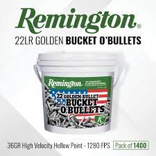 Remington .22 LR Golden Bullet Bucket 1,400 Bullets